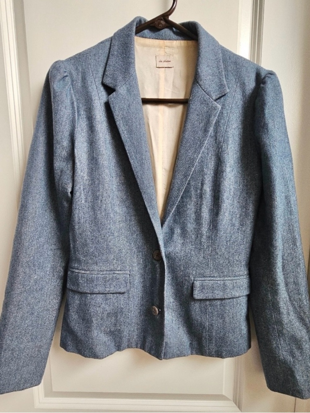 Ulla Johnson Sz 8 (Fits like 4 US) Women's Blue Tweed Wool Blend Blazer